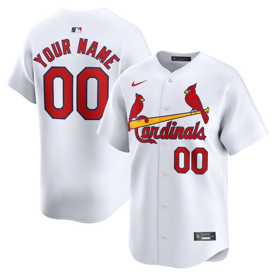 Men St. Louis Cardinals Nike White Home Limited Custom MLB Jersey->customized mlb jersey->Custom Jersey